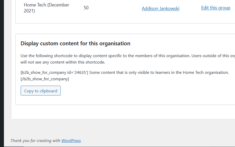 Organisation Content in LearnDash