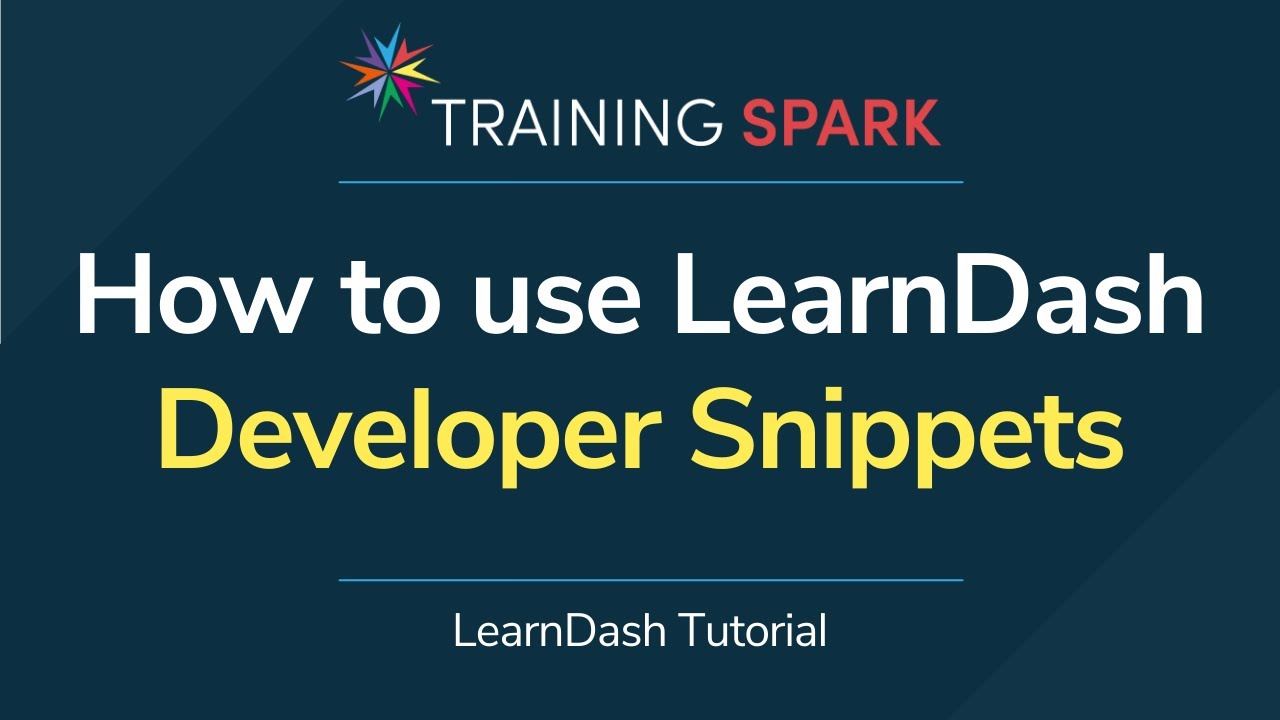How to use developer snippets in learndash